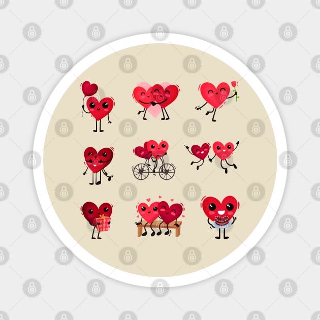 humanized hearts collection Magnet by Mako Design 